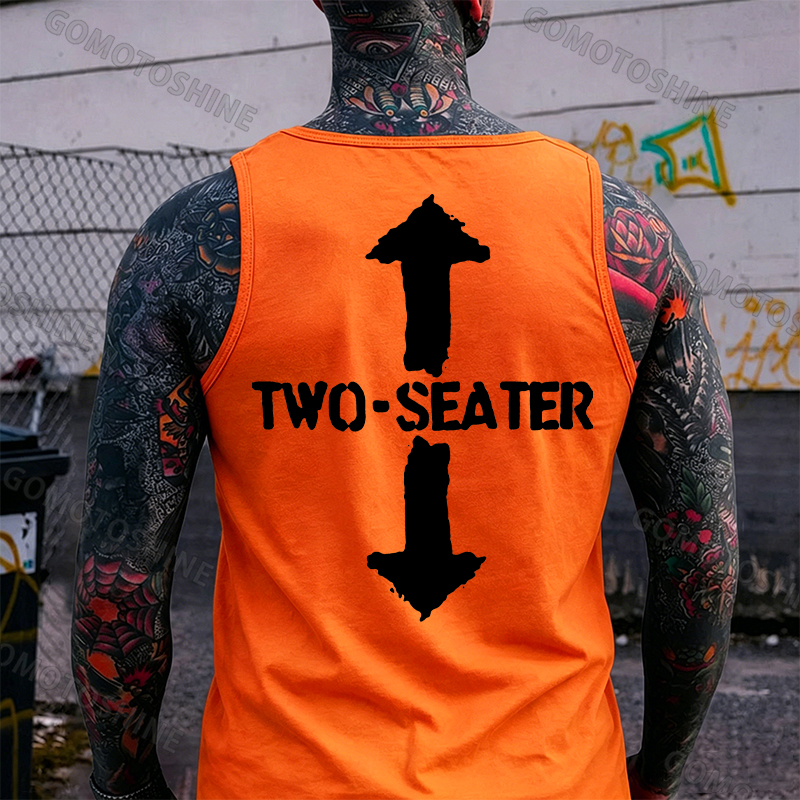 TWO-SEATER Double Arrow Simple Casual Graphic Print Men's Tank Image - 3
