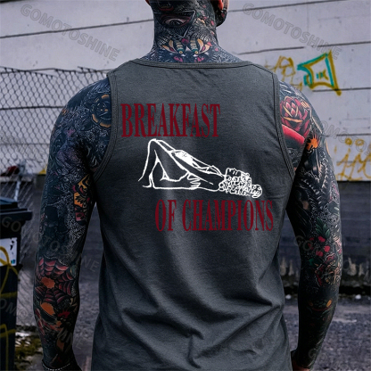 BREAKFAST OF CHAMPIONS Suck Lady Print Men's Tank Image - 4