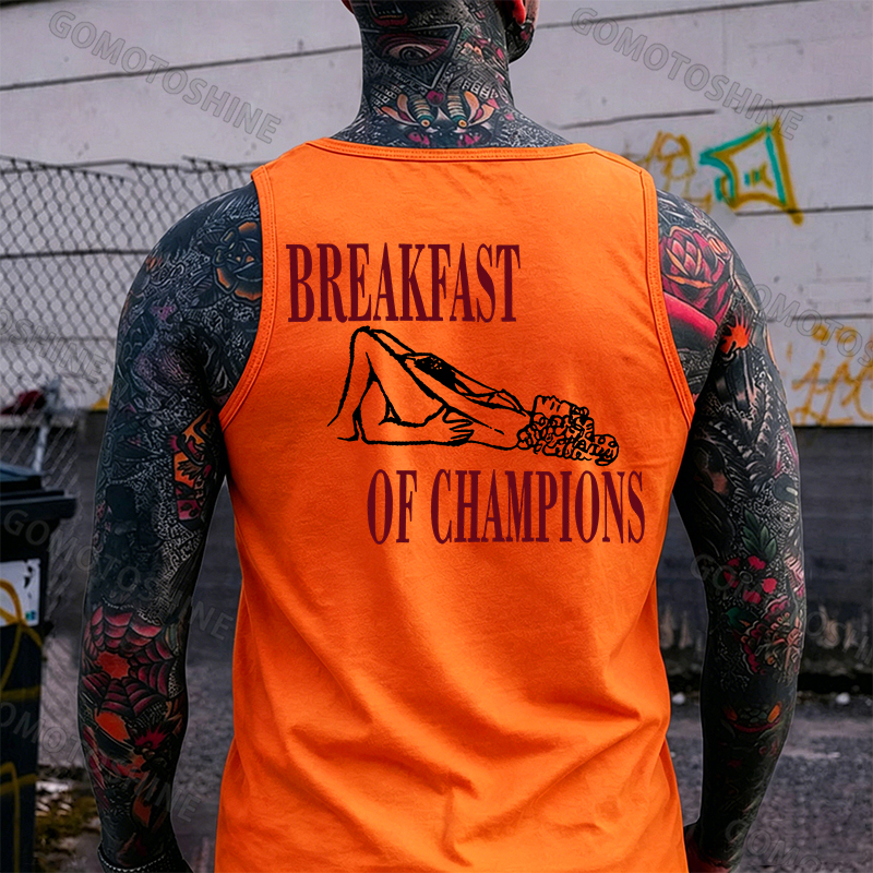 BREAKFAST OF CHAMPIONS Suck Lady Print Men's Tank Image - 3