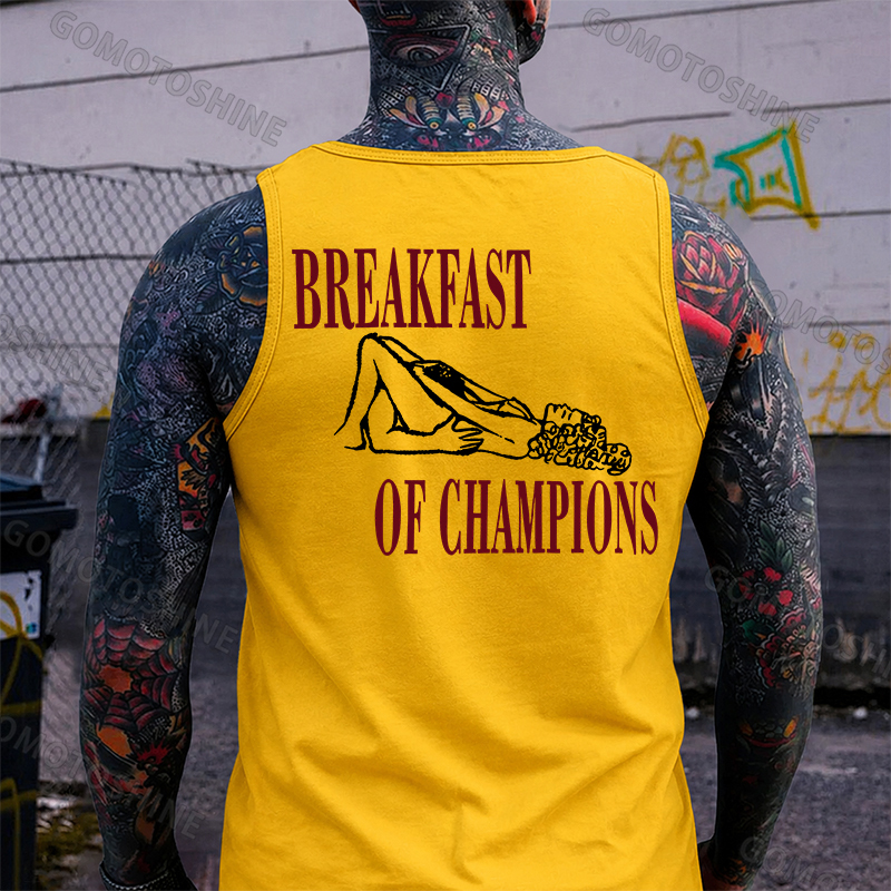 BREAKFAST OF CHAMPIONS Suck Lady Print Men's Tank Image - 6