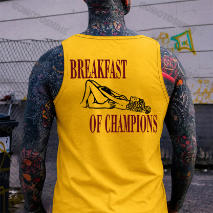 BREAKFAST OF CHAMPIONS Suck Lady Print Men's Tank Image - 6