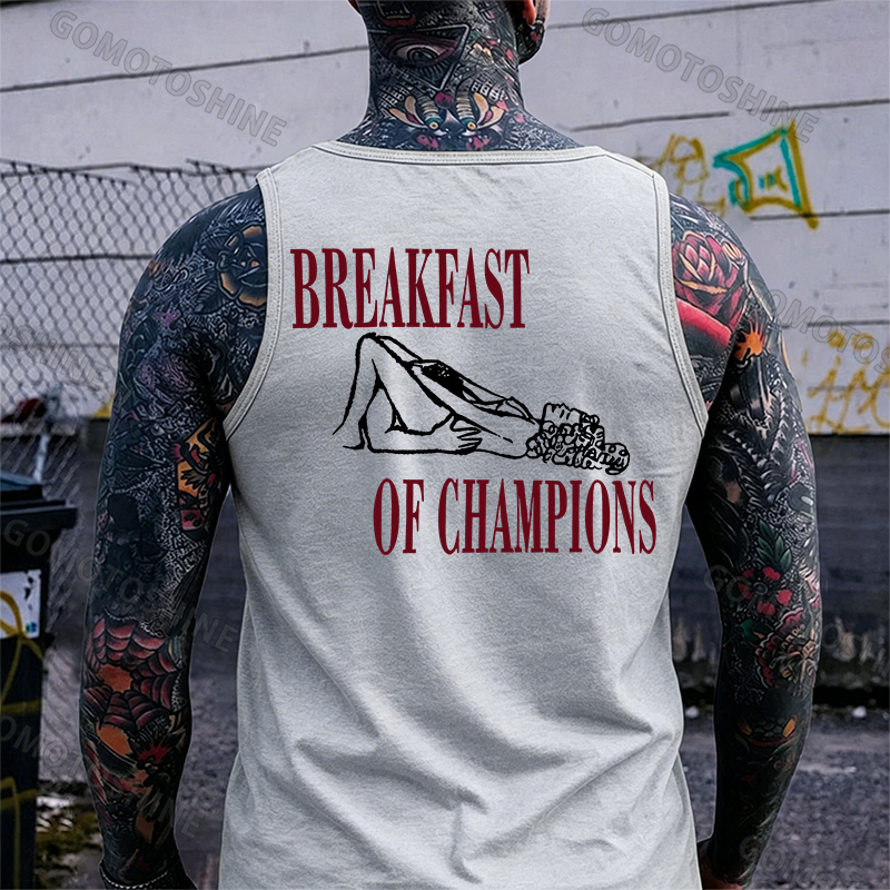 BREAKFAST OF CHAMPIONS Suck Lady Print Men's Tank Image - 5