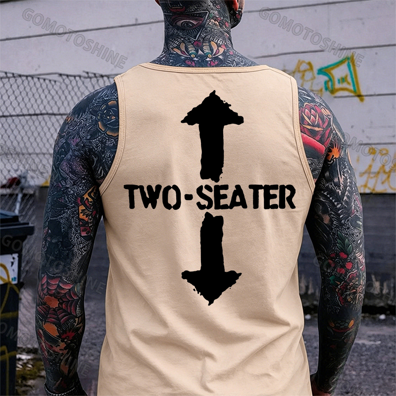 TWO-SEATER Double Arrow Simple Casual Graphic Print Men's Tank Image - 8