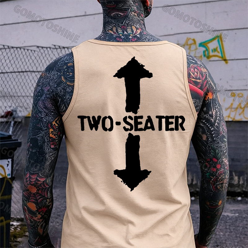 TWO-SEATER Double Arrow Simple Casual Graphic Print Men's Tank Image - 8