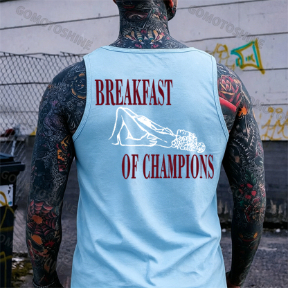 BREAKFAST OF CHAMPIONS Suck Lady Print Men's Tank Image - 7