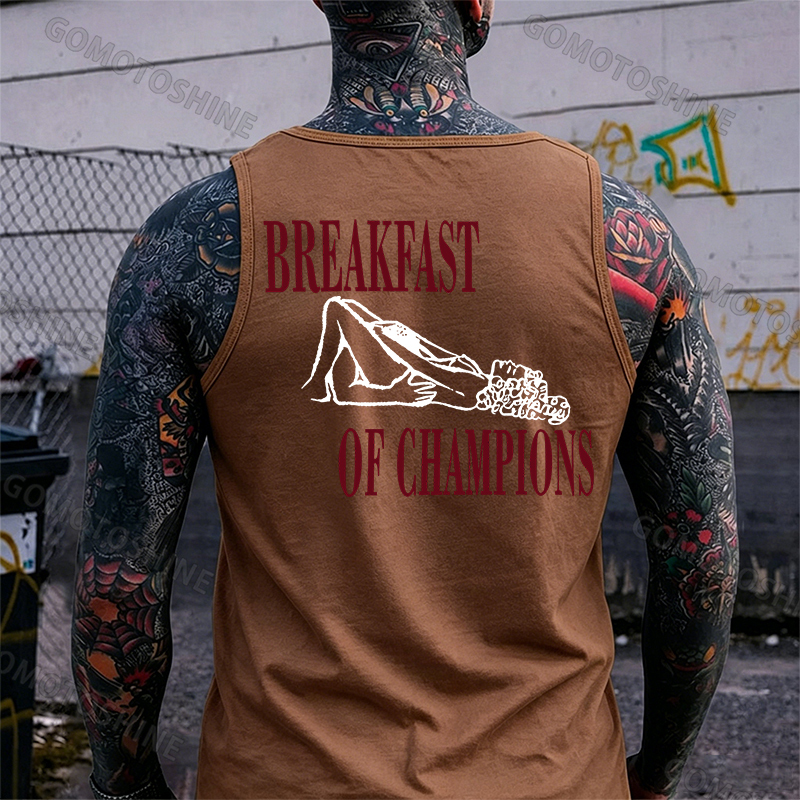 BREAKFAST OF CHAMPIONS Suck Lady Print Men's Tank Image - 8