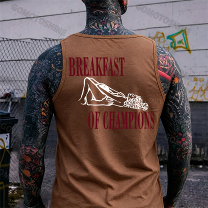 BREAKFAST OF CHAMPIONS Suck Lady Print Men's Tank Image - 8