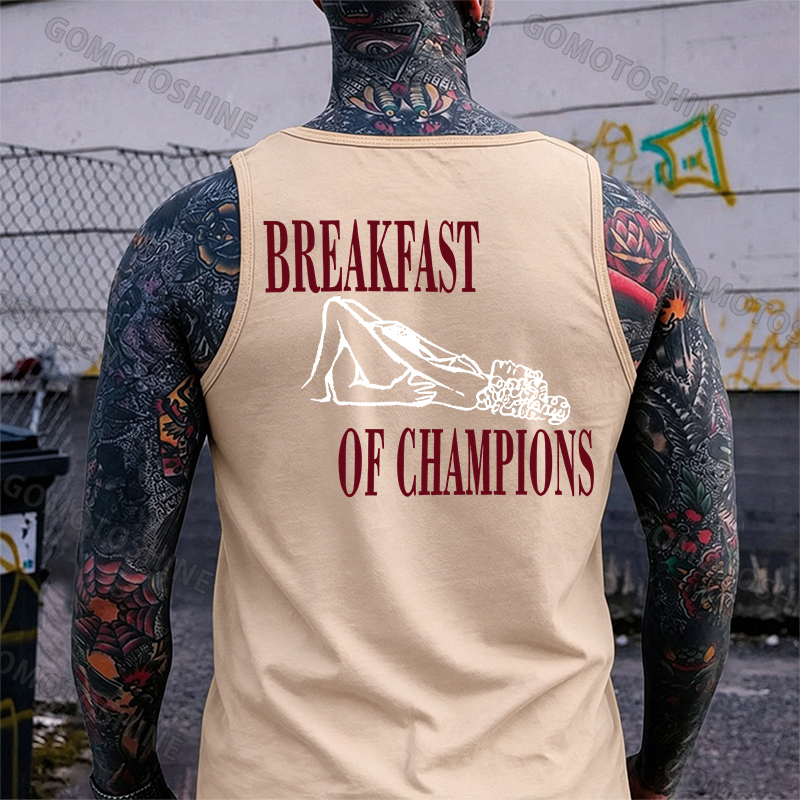 BREAKFAST OF CHAMPIONS Suck Lady Print Men's Tank Image - 9