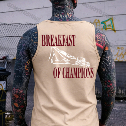 BREAKFAST OF CHAMPIONS Suck Lady Print Men's Tank Image - 9