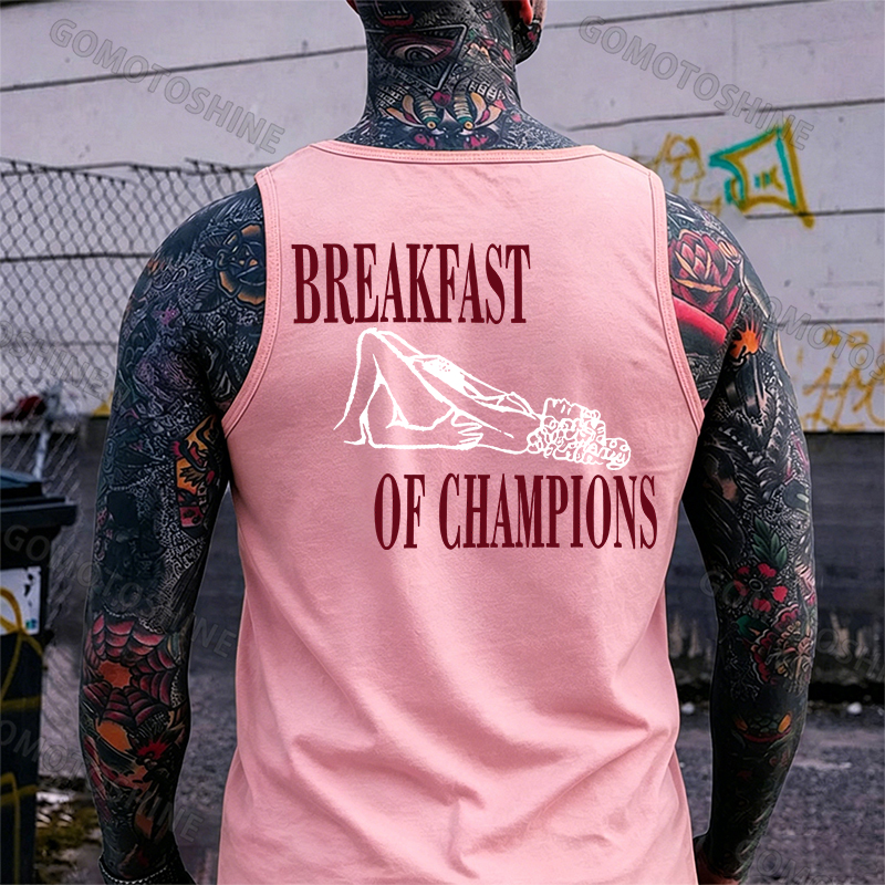 BREAKFAST OF CHAMPIONS Suck Lady Print Men's Tank Image - 10