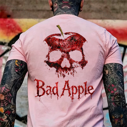 Bad Apple Skull Print Men's T-shirt Image - 6