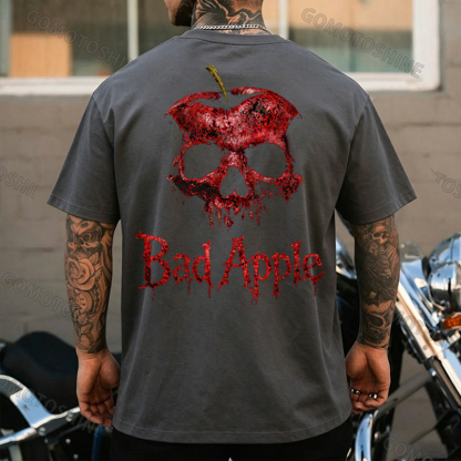 Bad Apple Skull Print Men's T-shirt Image - 11