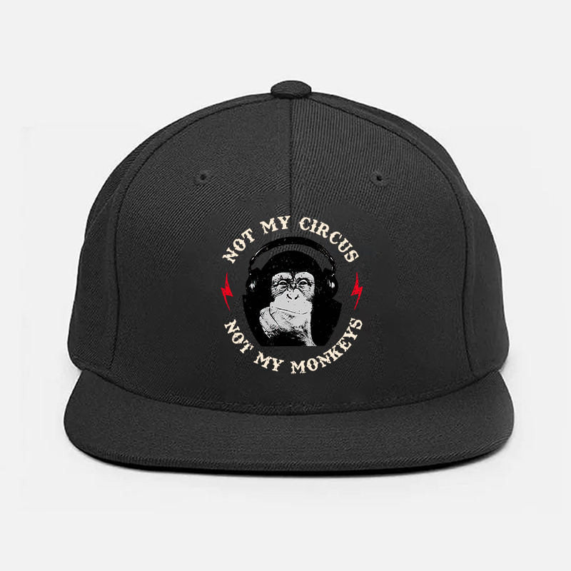NOT MY CIRCUS NOT MY MONKEYS Black Fashion Cap Image - 1