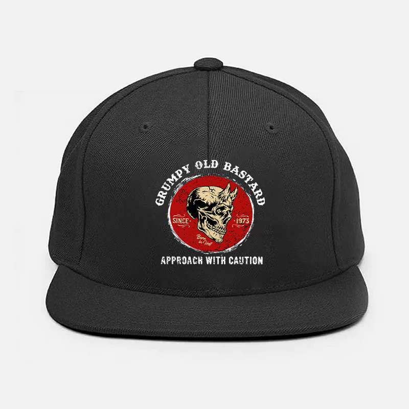 GRUMPY OLD BASTARD Skull Black Fashion Cap Image - 1