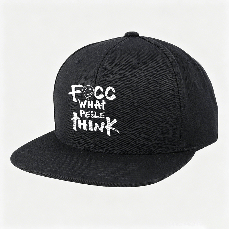 FUCC WHAT PEOPLE THINK Black Fashion Cap Image - 2