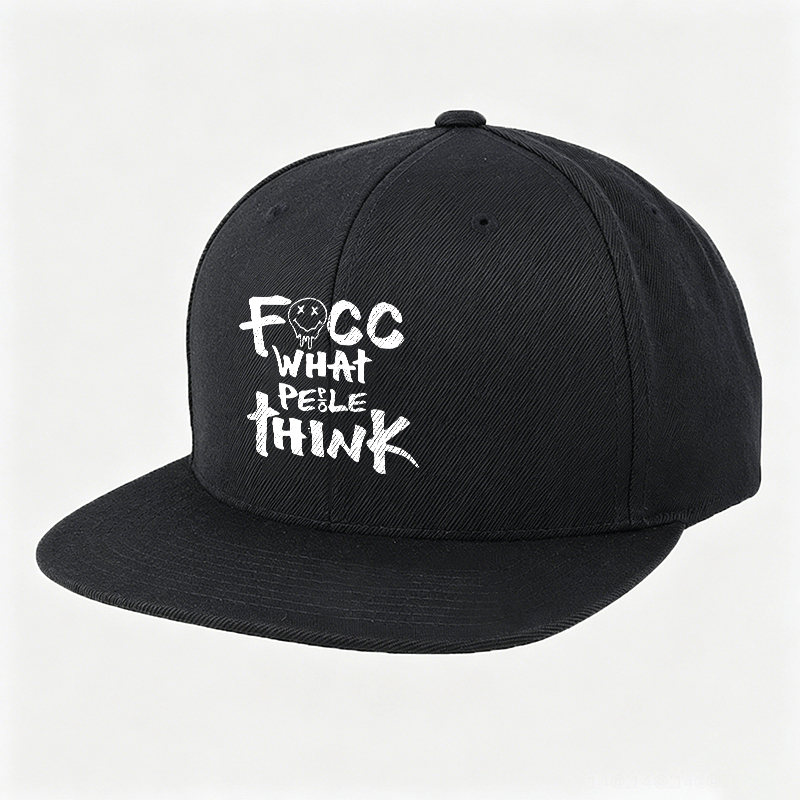 FUCC WHAT PEOPLE THINK Black Fashion Cap Image - 2