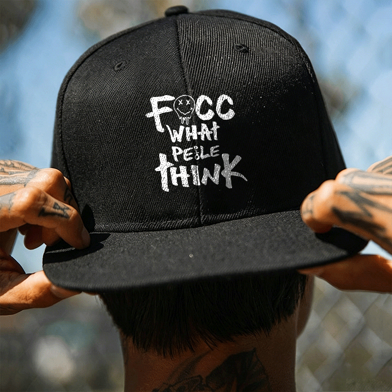 FUCC WHAT PEOPLE THINK Black Fashion Cap Image - 4