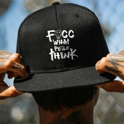 FUCC WHAT PEOPLE THINK Black Fashion Cap Image - 4
