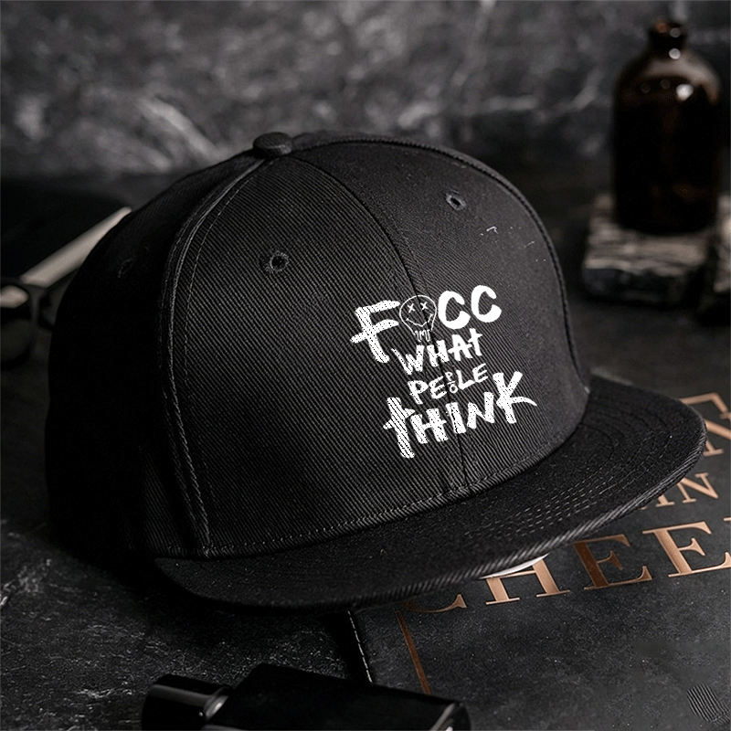 FUCC WHAT PEOPLE THINK Black Fashion Cap Image - 5
