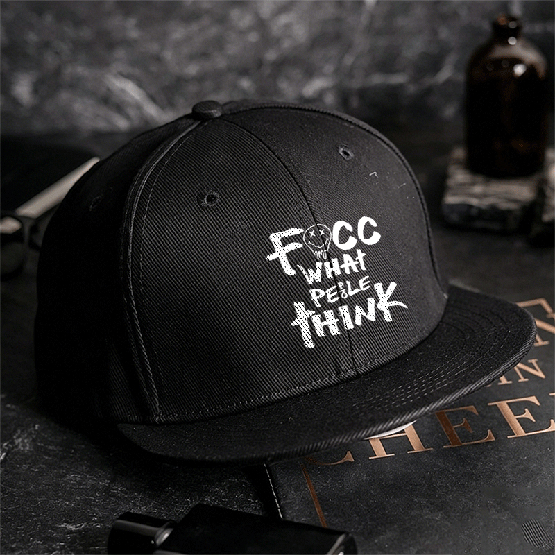 FUCC WHAT PEOPLE THINK Black Fashion Cap Image - 5