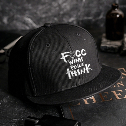 FUCC WHAT PEOPLE THINK Black Fashion Cap Image - 5