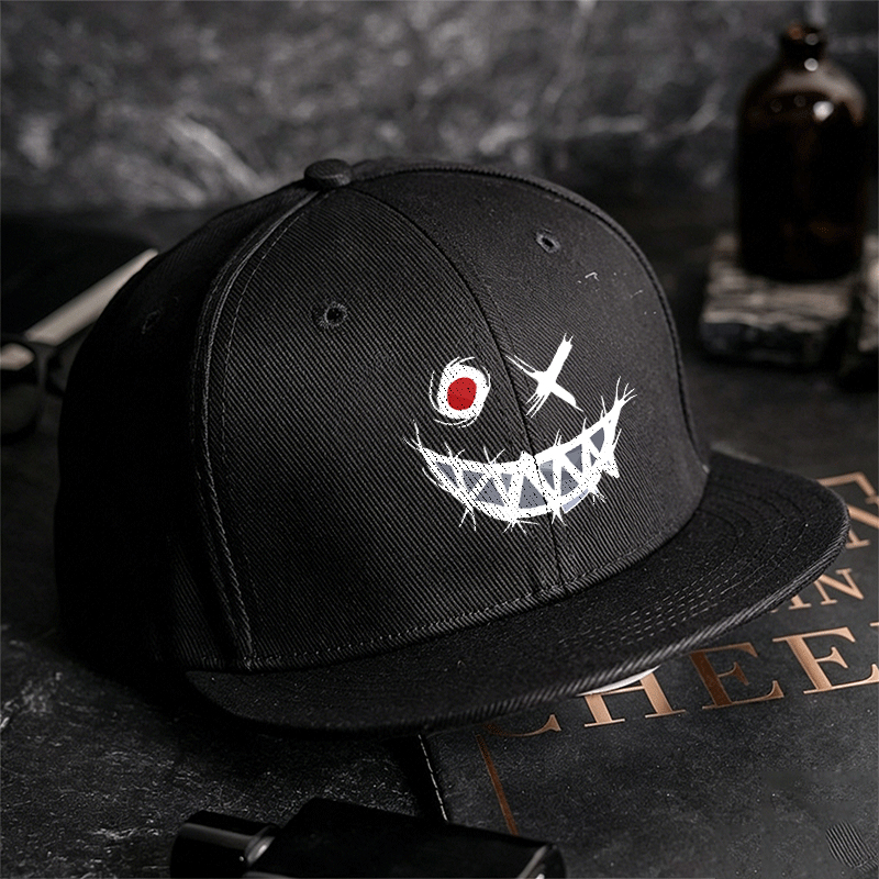 Evil Emoji Black Fashion Cap Image - 2