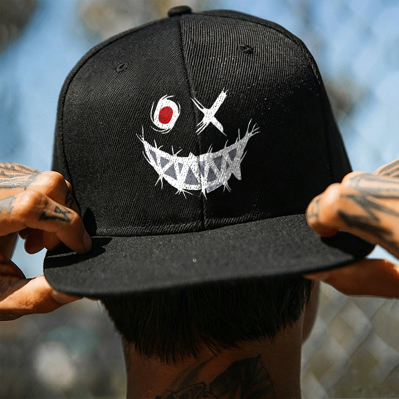 Evil Emoji Black Fashion Cap Image - 1