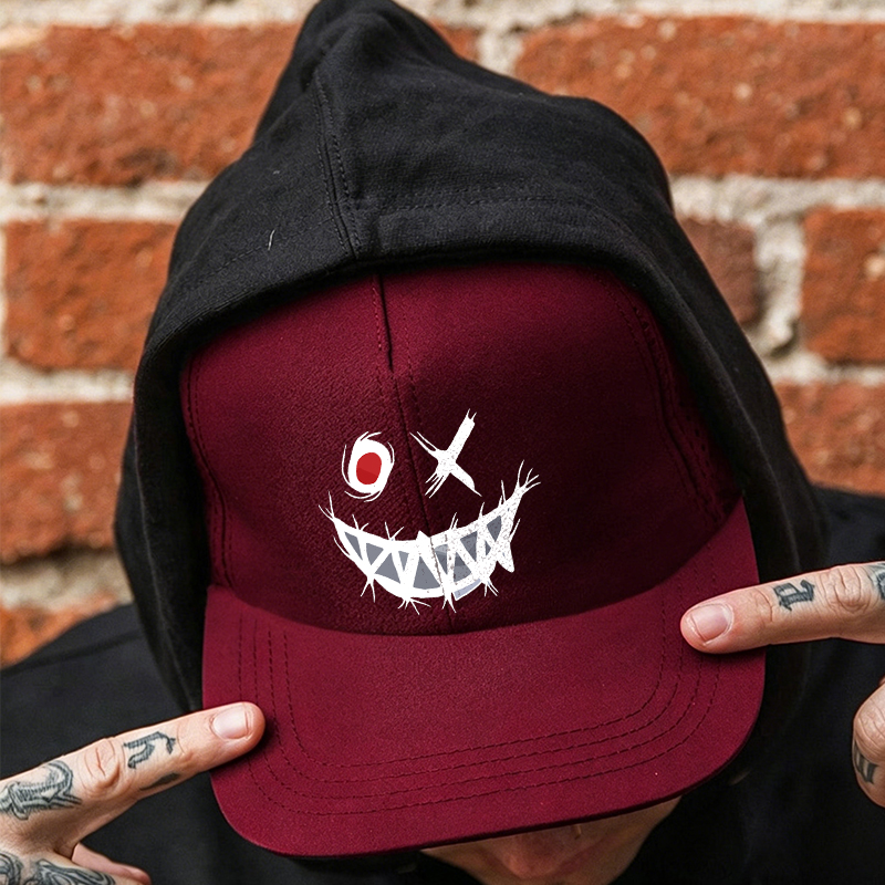 Evil Emoji Black Fashion Cap Image - 5
