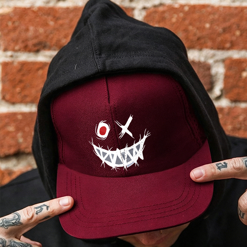 Evil Emoji Black Fashion Cap Image - 5
