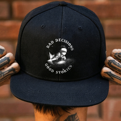 BAD DICISIONS GOOD STORIES Smoking Nun Fashion Cap Image - 3