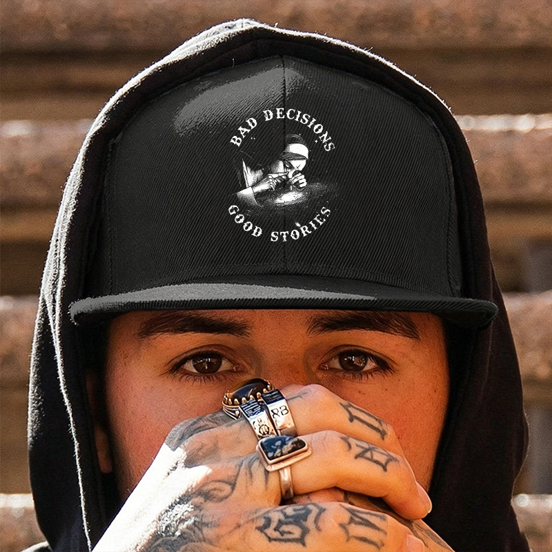 BAD DICISIONS GOOD STORIES Smoking Nun Fashion Cap Image - 2