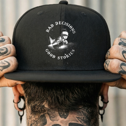 BAD DICISIONS GOOD STORIES Smoking Nun Fashion Cap Image - 4