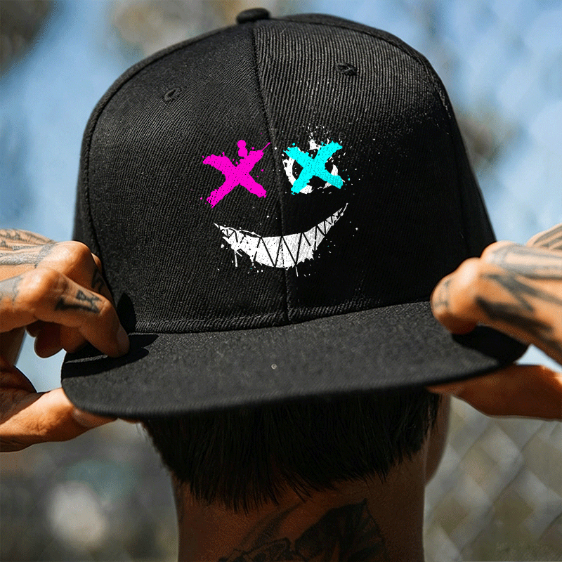 Evil Emoji Graphic Fashion Cap Image - 1