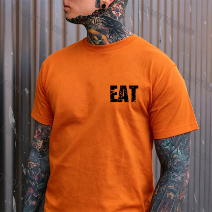 EAT HEALTHY Print Men's T-shirt Image - 17