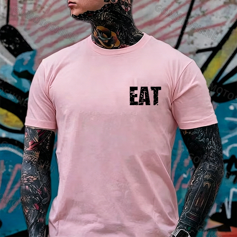 EAT HEALTHY Print Men's T-shirt Image - 12