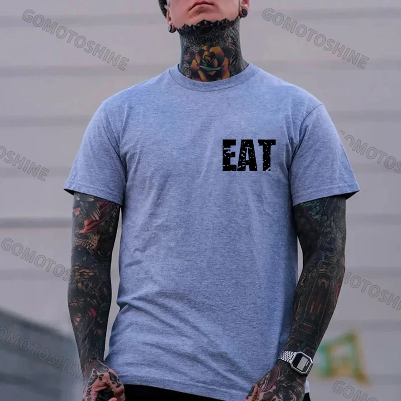 EAT HEALTHY Print Men's T-shirt Image - 21