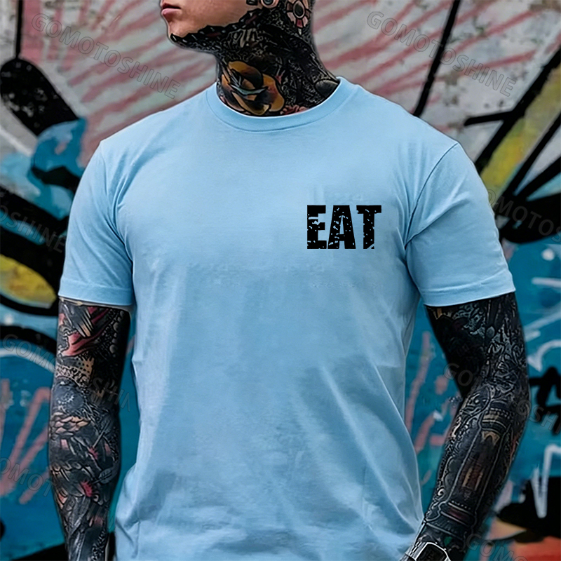 EAT HEALTHY Print Men's T-shirt Image - 20