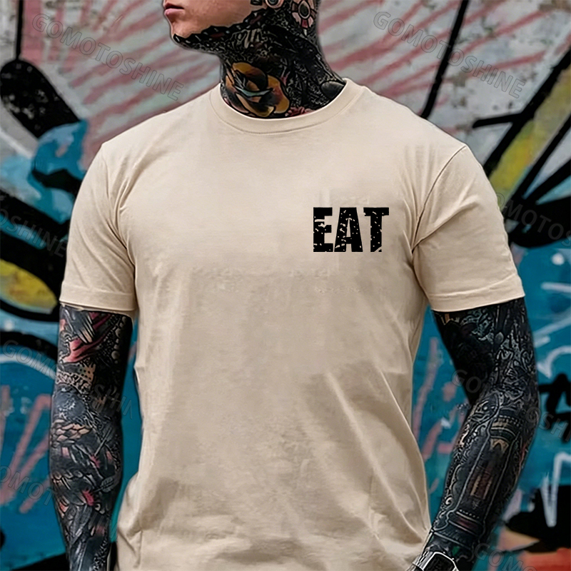 EAT HEALTHY Print Men's T-shirt Image - 24