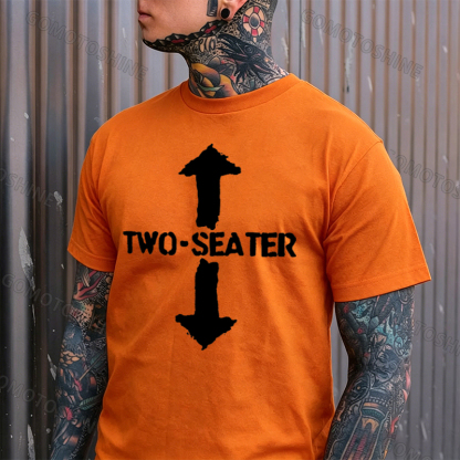 TWO-SEATER Double Arrow Simple Casual Graphic Black Print T-shirt Image - 14