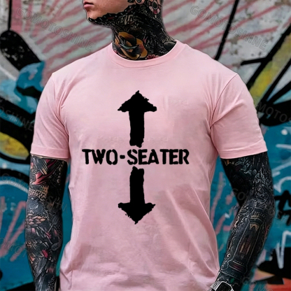 TWO-SEATER Double Arrow Simple Casual Graphic Black Print T-shirt Image - 15