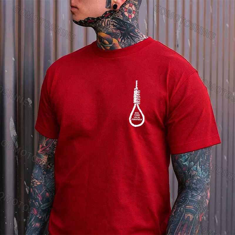 KILL YOUR LOCAL PEDOPHILE Sling Black Print T-shirt Image - 22
