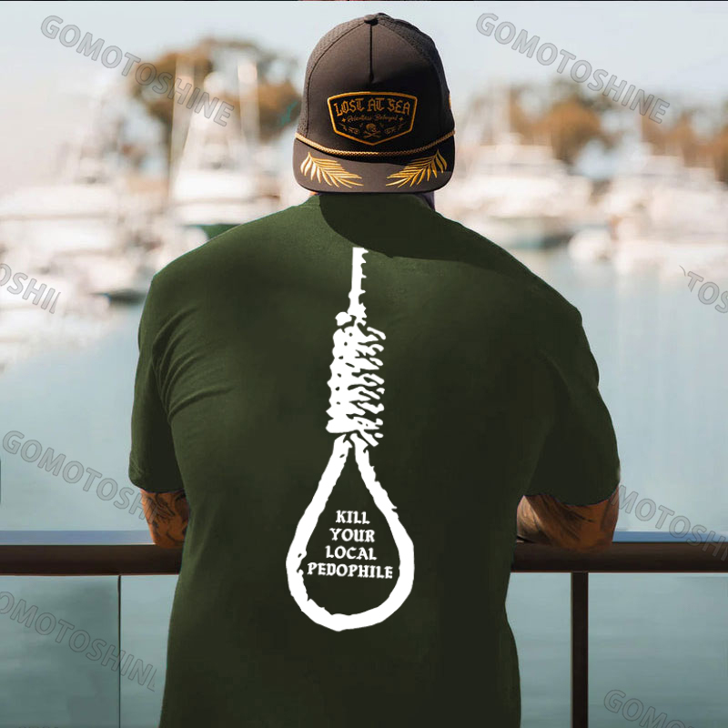 KILL YOUR LOCAL PEDOPHILE Sling Black Print T-shirt Image - 23