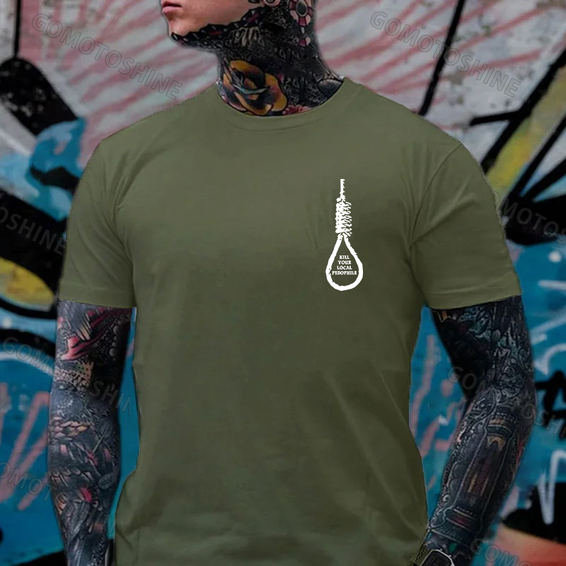 KILL YOUR LOCAL PEDOPHILE Sling Black Print T-shirt Image - 24