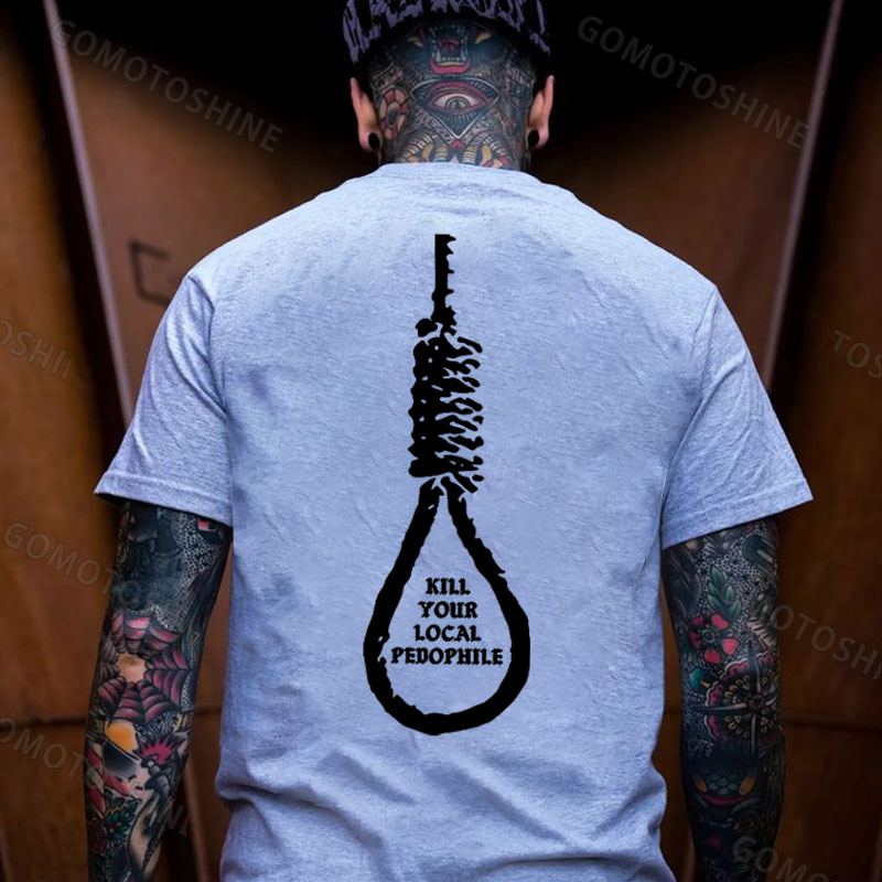 KILL YOUR LOCAL PEDOPHILE Sling Black Print T-shirt Image - 26