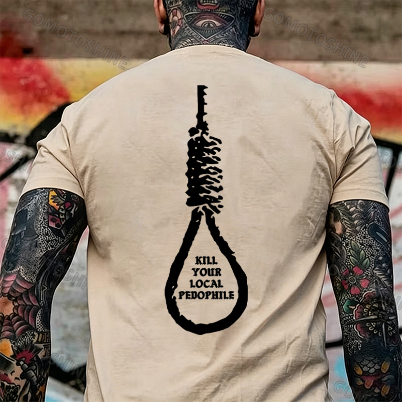 KILL YOUR LOCAL PEDOPHILE Sling Black Print T-shirt Image - 31