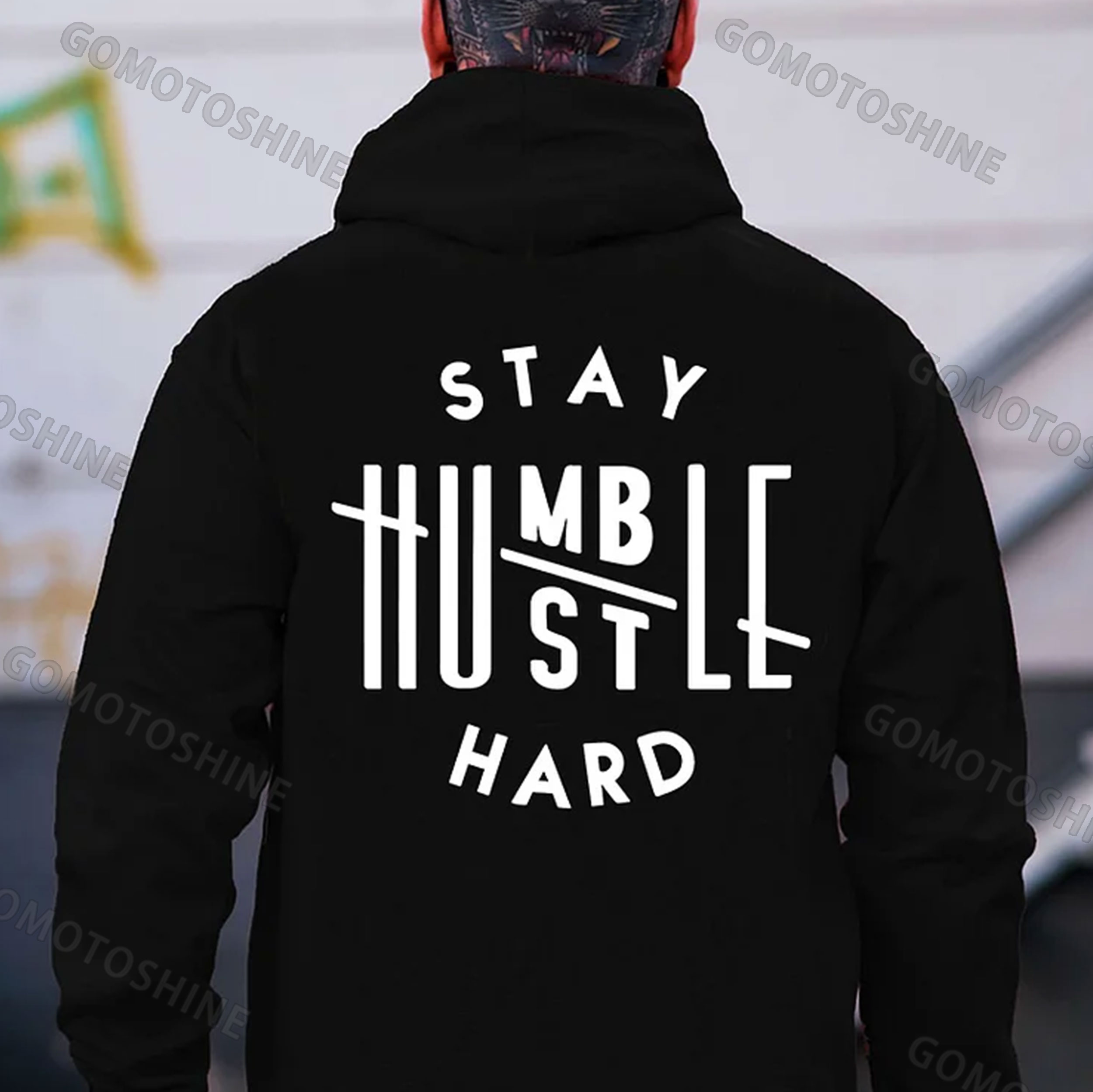 STAY HUMBLE HUSTLE HARD Print Men's Hoodie Image - 1