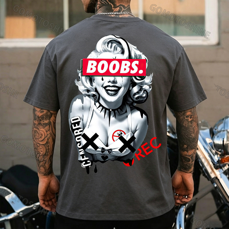 BOOBS CENSORED REC Sexy Blonde Lady Print Men's T-shirt Image - 8