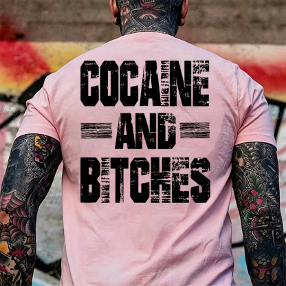 COCAINE AND BITCHES Print Men's T-shirt Image - 2