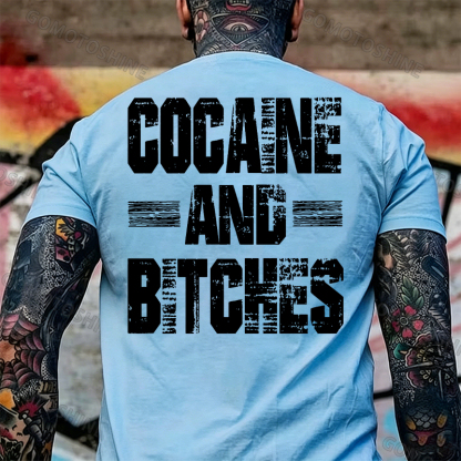 COCAINE AND BITCHES Print Men's T-shirt Image - 9