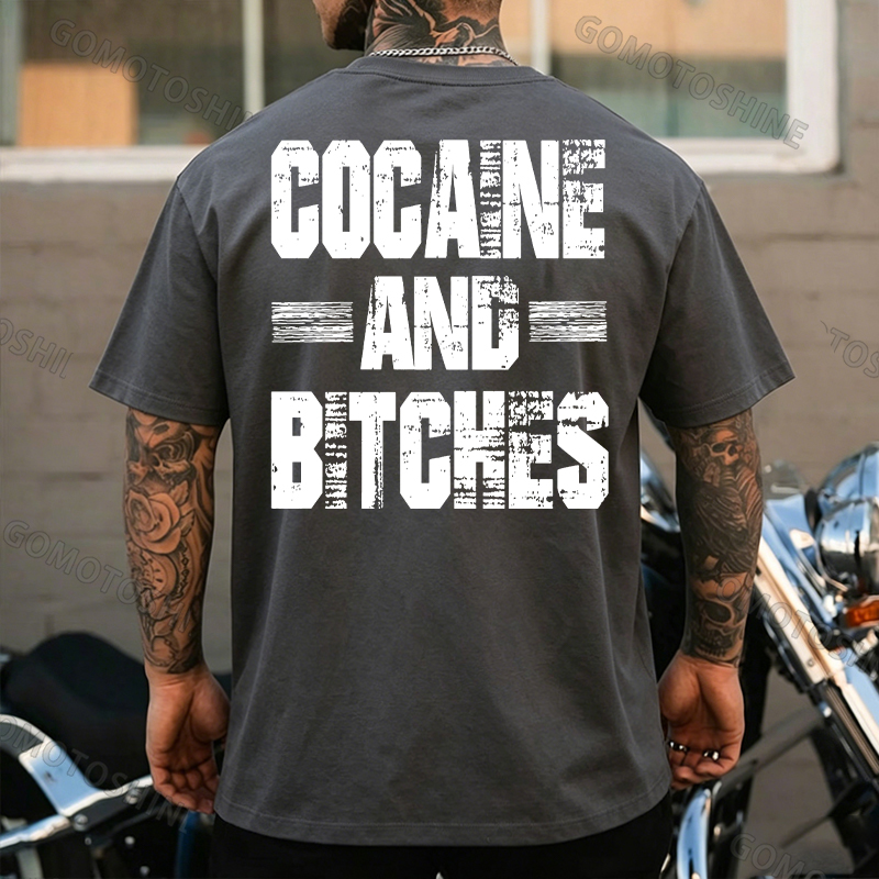 COCAINE AND BITCHES Print Men's T-shirt Image - 8